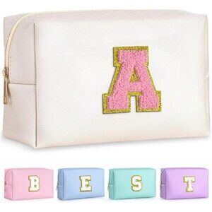 Initial Makeup Bag Personalized Cosmetic Travel Toiletry Pouch Waterproof